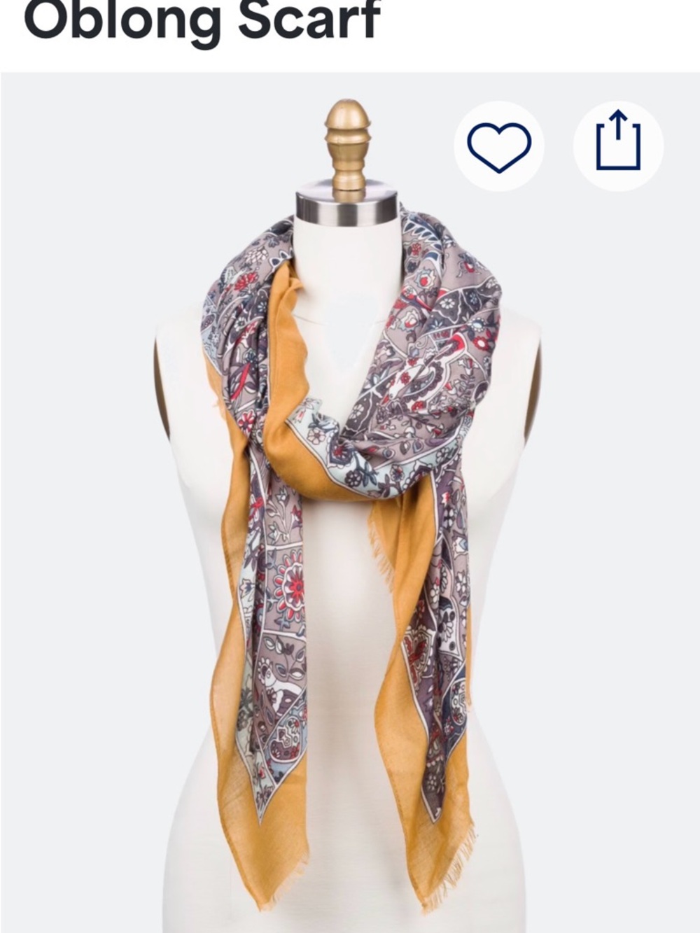 Stylish Octavia Paisley Scarf with Gold Border
